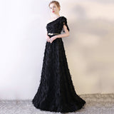 Black Evening Dress Women's 2026 New Banquet Elegance Long Annual Meeting Hosts Evening Atmosphere Dress HZ0517