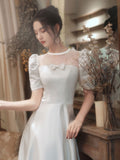 Toasting Bride 2026 New French Simple Dingy Banquet Temperament Women's Evening Dress Annual Meeting Presided Over The Light Wedding Dress HZ0517