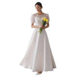 French Light Wedding Dress 2026 New Densified Simple Sen White Certificate Registration Small Dress Dress Welcome Yarn HZ0517