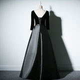 Black Evening Dress Party 2026 New Long Elegant Bodydresser Choir Dress Dress Girl HZ0517