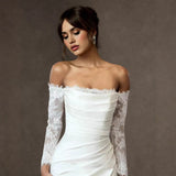 Light Wedding Dress Shoulder 2026 New Temperament Lace Go Out To Welcome The White Shaft Engagement Dress HZ0517