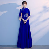 Adult Choir Performance Costume Female Dress Host Student Chorus Folk Song Conductor Costume Chinese Evening Dress HZ0517