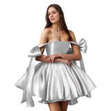 New 2026 Chest-Speaned High-End Feeling Short Dress Banquet Birthday Small Man Gold Breeze Evening Dress 1067 HZ0517