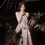 Braed Evening Dress 2026 Spring New Champagne Sexy Sequins Long Banquet Annual Meeting Dresses Women's Goods HZ0517