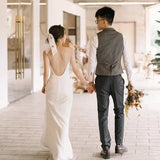2026 New French Light Wedding Dress Bride Wedding With A Simple Slingant Slingant HZ0517