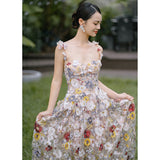 French Flower Evening Dress 2026 New Elegant Temperament High-End Sling Bridal Wedding Dress Dress Dress HZ0517