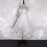 2026 New Bra Pong Pong Certificate Registration Small White Dress Korean Bridal Light Wedding Street Pat Daily Wear Dress HZ0517