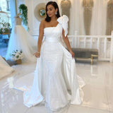 Wedding Dress 2026 Spring New One-Shoulder Bride Wedding Fish Tail Squine Main Wedding Dress HZ0517