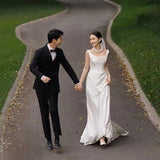 Light Wedding Sling Ribbon 2026 New Winter Bridal Scene Travel Shoot Yarn Female Star Travel Dress Female HZ0517