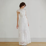 French Light Wedding Dress Bride Morning Robe Girl Shoots Out Yarn Vintage Lace Engagement Dress Registration Small White Dress HZ0517
