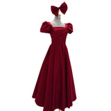 French Bride Toasting Small Man In Escape Princess Thin Dress Female Red Wedding Back Door Engagement Dress HZ0517