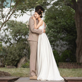 Spring Popular Korean Sling Ribbon With A Simple Pearl Travel Outdoor Photography Engagement Evening Dress Wedding Dress HZ0517