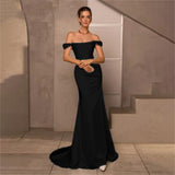 French-Style Seditour Light Wedding Dress Female White Shoulder Repair Fishtail Host Annual Dress Small Tail HZ0517