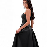 Black Breast-Plated Solid Color Long Evening Dress 2026 New Travel Shot Wedding Dress Small Black Dress HZ0517