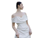 French Simple Linden Light Wedding Dress Sen Genus Yarn Bride High-End Shoulder Dress Dress HZ0517