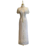 New Chinese Cheongsam Toasting Bride 2026 New Improved Wedding Engagement Dress Dress Women's High Sense Winter HZ0517