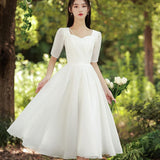 White Dress Registration Certificate Dating Small White Dress Women Usually Can Wear French Dress Engagement Dress Summer HZ0517