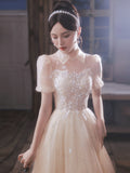 Champagne Evening Dress Woman 2026 Niche Light Luxury Banquet Temperament High-End Engagement Birthday Little Princess Dress HZ0517