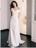 French Word Shoulder Light Wedding Dress Lace Patron Wedding Dress Engagement Evening Dress Shawl HZ0517