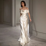 French White Shoulder Light Wedding Dress 2026 New Winter Fasley Bride Wedding Welcome Banquet Evening Dress Woman HZ0517