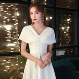 White Small Evening Dress Dress Female Banquet Temperament Light Luxury Small And Small Usually Can Wear A Small Engagement Dress Dress HZ0517