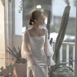 Super Xian Sen Light Wedding Dress 2026 Spring New Waist Bride Welcome Yarn White Simple Temperament Elegant Dress HZ0517