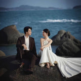 Shadow Floor Couple Wedding Dress 2026 Spring New Travel Scene Mori Sea View Dens, Hanging Small Tail Light Wedding Dress HZ0517