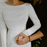 Sexy Bare Back Light Wedding Dress Simple Sleeve Long Sleeve Out Dress Maid Wedding Bridal Wedding Dress HZ0517