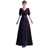 Banquet Evening Dress 2026 New Princess Long Mode Host Annual Meeting Command Dress Black Dress Art Exam Choir Suit HZ0517