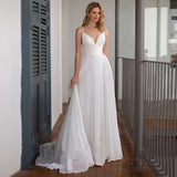 Suspension Deep V Collared Light Wedding Dress 2026 Spring New Small Tail Fashion Simple Travel Host Dress HZ0517