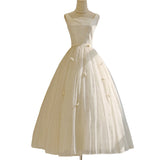 French Slings Light Wedding Dress Small Bridal Certificate Registration Daily Travel Temperament Simple Engagement Dress Spring HZ0517