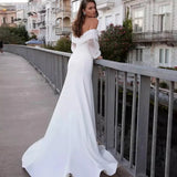 2026 Spring New Simple White Shoulder Welcome To Shoot Korean-Style Denite Tail Light Wedding Dress HZ0517