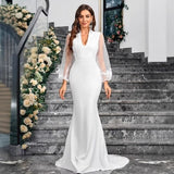 White Evening Dress 2026 New Banquet Fashion Elegance Dress Fashion Dress HZ0517