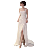 Suspension Belt Light Wedding Dress Slim Thin Fish Tail Out Yarn 2026 New Winter White Vertery Dress Dress Dress Dress HZ0517