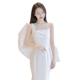 French Sentair Light Wedding Dress 2026 New Super Fairy Dream Bride Goes Out Of The Yarn Shadow Building Temperament Fishtail Scenic Mask HZ0517