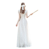 French Light Wedding Dress 2026 Spring New Bride White Lace Simple Small Welcome Dress HZ0517