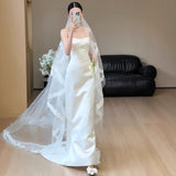 French Bra Light Wedding Dress Bride 2026 New Densate Simple Fishtail Engagement Girl Go Out Yarn Light Wedding Dress HZ0517