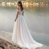 One-Word Shoulder Wedding Dress 2026 New Simple A-Word Slim Fishtail Travel Shot Small Tail Soft Yarn Thin HZ0517