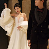 French Main Wedding Dress 2026 New Bridal Densate Twilight Yarn Yarn Twilight Yarn Tug-Tail Retro Heavy Industry Sense Light Wedding Dress HZ0517