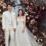 Sun Yizhen Wedding Dress 2026 Spring New Word-Word French Lace Super Fairy Travel Outdoor Light Wedding Dress HZ0517