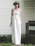 Small Small Wedding Dress Photography Sen Series Simple Breast-Wearing Dress Bridal Certificate Registration Daily Dress Woman HZ0517