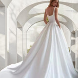 French Slings Light Wedding Dress High-Level Sense License Small White Skirts With Simple Outdoor Travel Photography Graduation Dress HZ0517