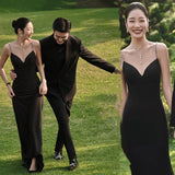 The New Studio Theme Black Slings Live On The Exterior Of The Couple Photo Dress Girl Style Wedding Photography Suit HZ0517