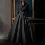 French Light Wedding Dress Bride Retro Simple Mori Long Dress Temperament V Collar Yarn Long Sleeve Evening Dress HZ0517