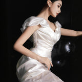French Light Wedding Dress Bridal Sipping Fishtail Lace Yarn 2026 New Engagement Welcome Dress HZ0517