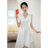 Evening Dress Female Banquet Temperament Light Luxury Small French Host Before The Short And Long Summer Daily Small Dress HZ0517