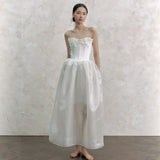 French-Style Fascling Light Wedding Dress Bride High-End Temperament White Yarn Brao Small Pearl Engagement Dress Dress HZ0517