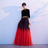 New Performance Suit Black Collar Gradient Temperament High Sense Command Recitation Performance Competition Evening Dress HZ0517