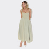 Banquet Dress 2026 Summer New Women's Temperament Square With Sleeveless Belt Sling Dress HZ0517
