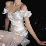 French Light Wedding Dress Bridal Sipping Fishtail Lace Yarn 2026 New Engagement Welcome Dress HZ0517